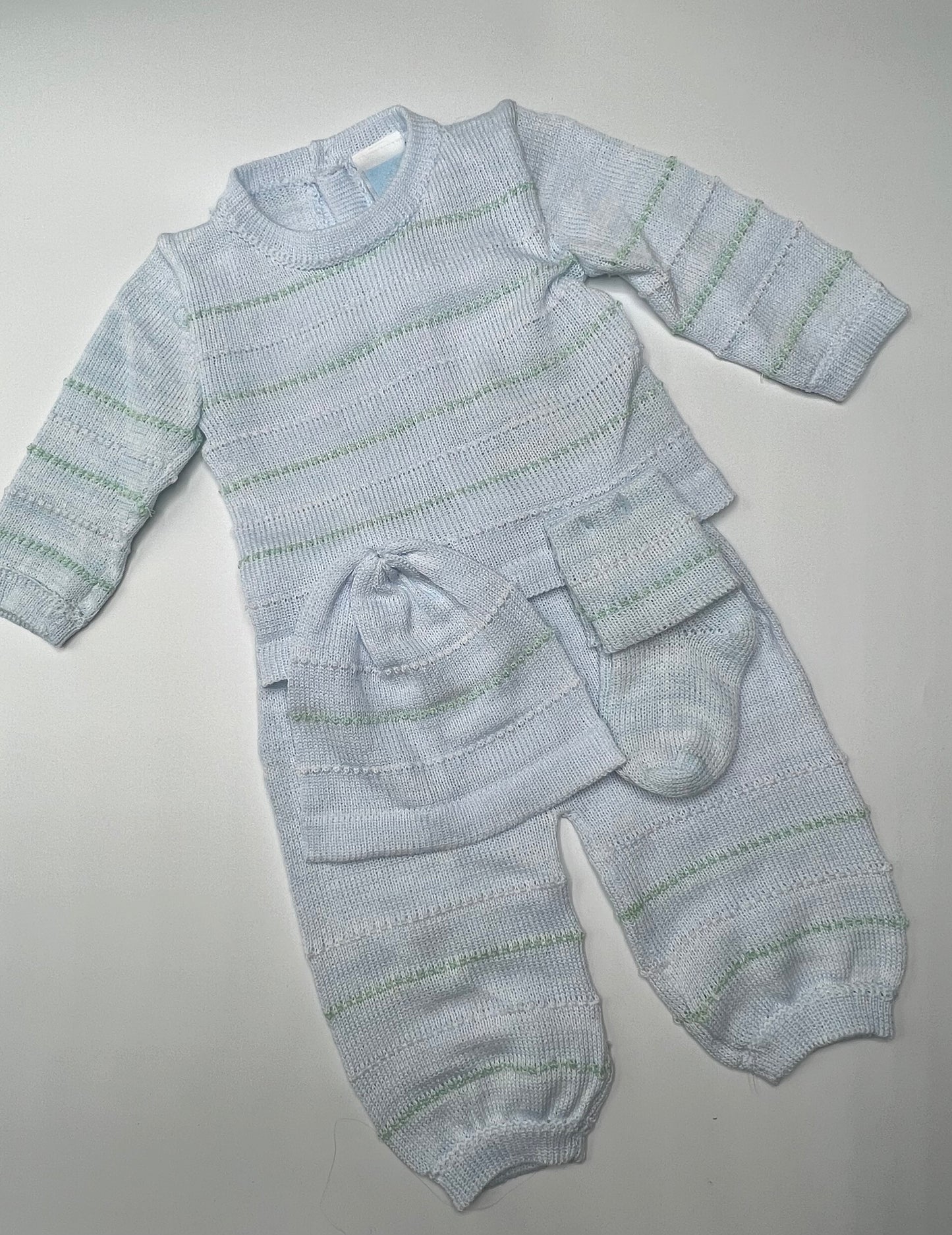 Blue Knit Preemie Boys Take Home Outfit