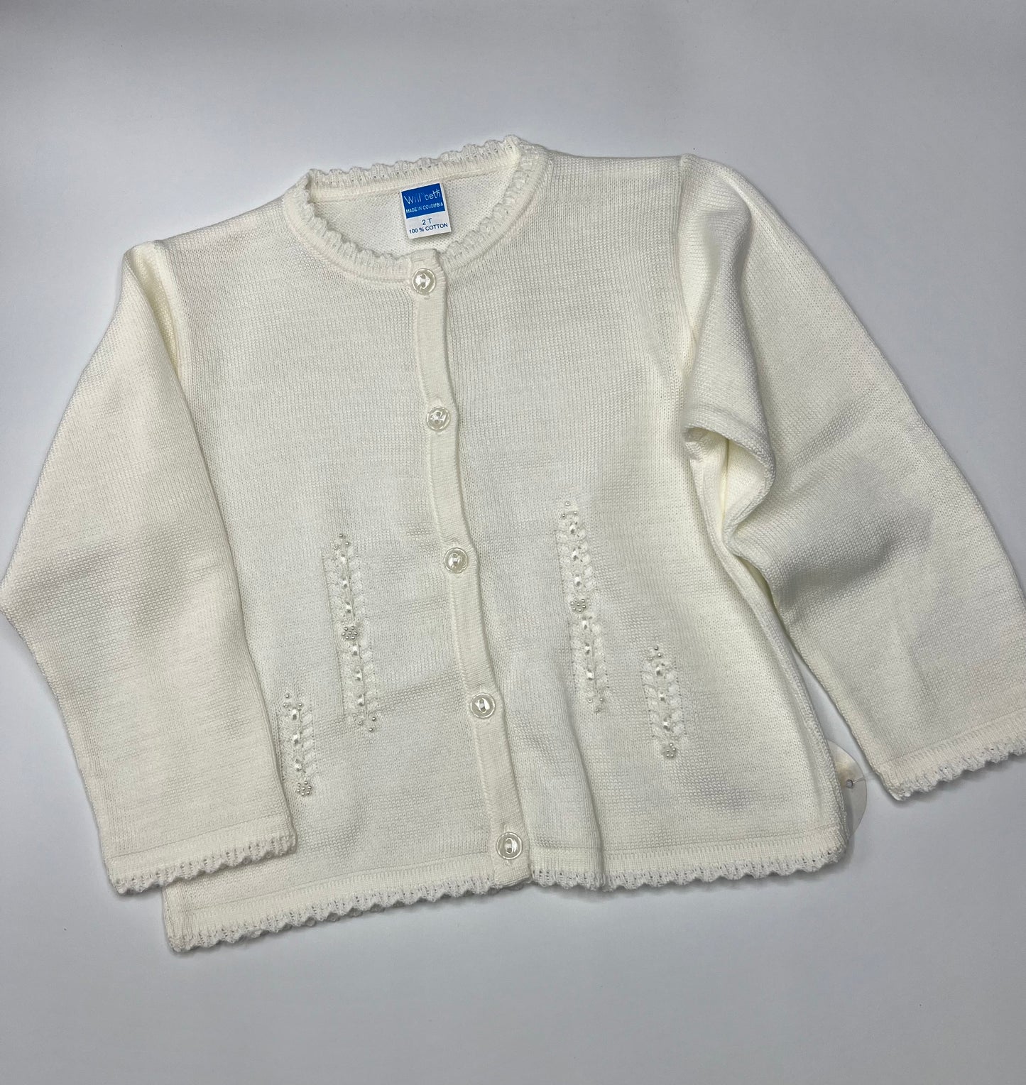 Toddler Girls Ivory Cardigan Sweater