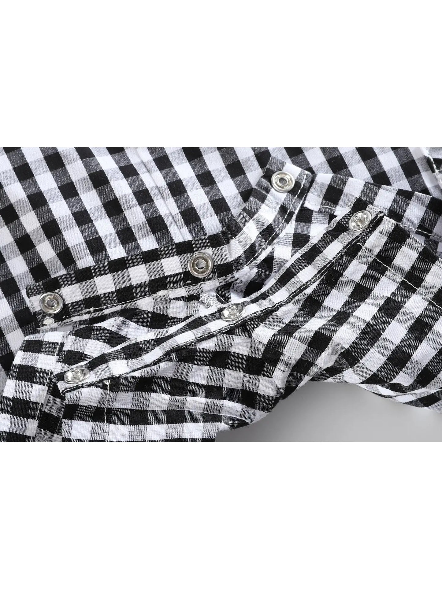 Black Gingham Barn Scene Overalls