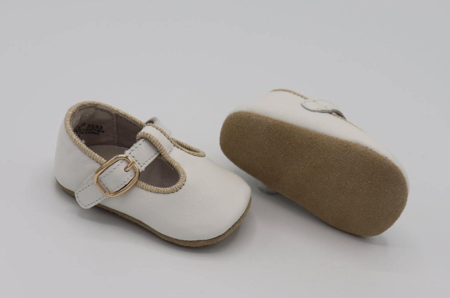 Baby Girl Ivory Leather Classic Shoes