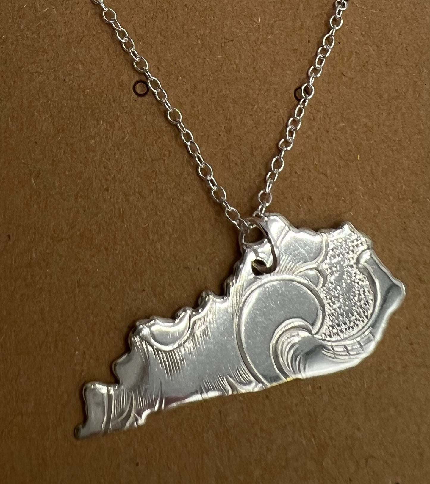 Kentucky Necklace Made from Vintage Repurposed Trays