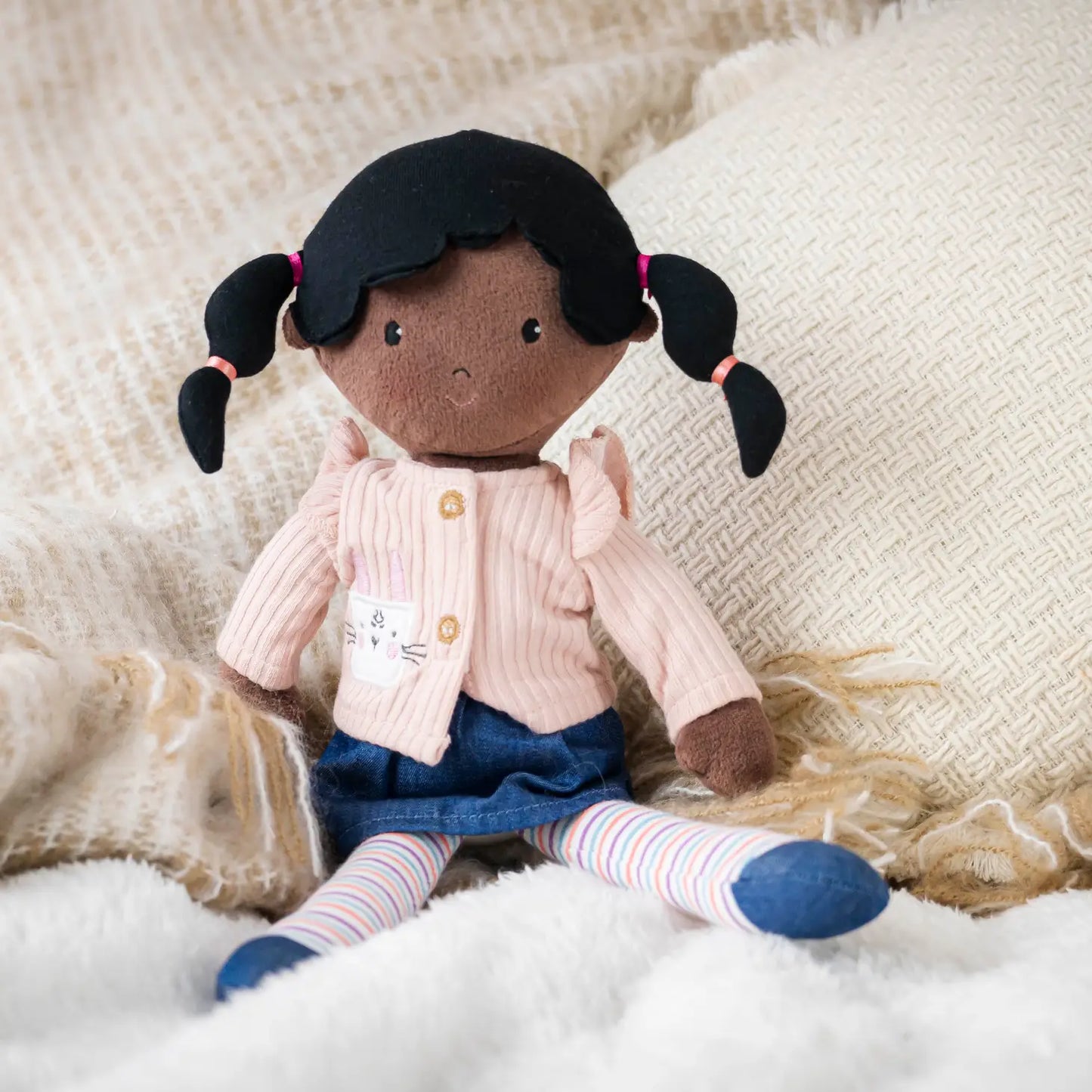 Alicia Black Hair Cloth Doll