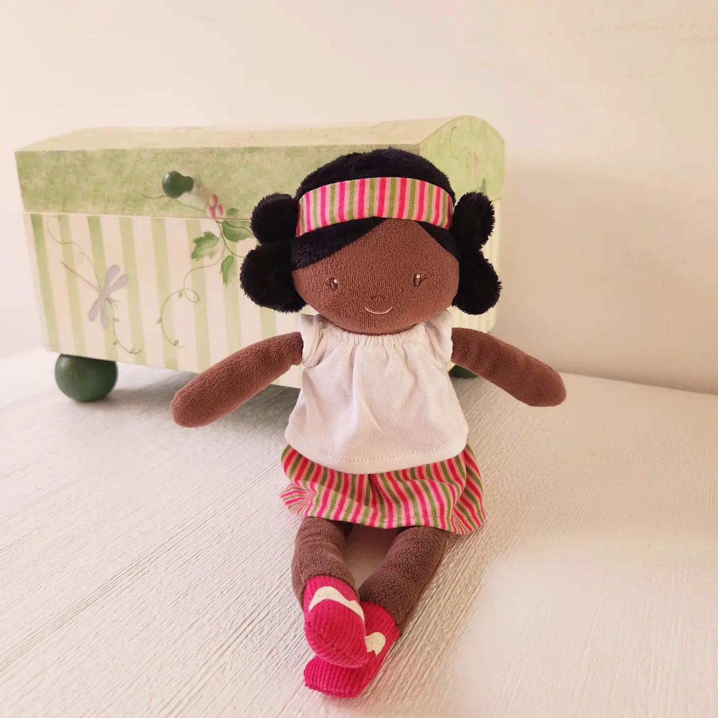Black Hair Cloth Rag Doll for Girls