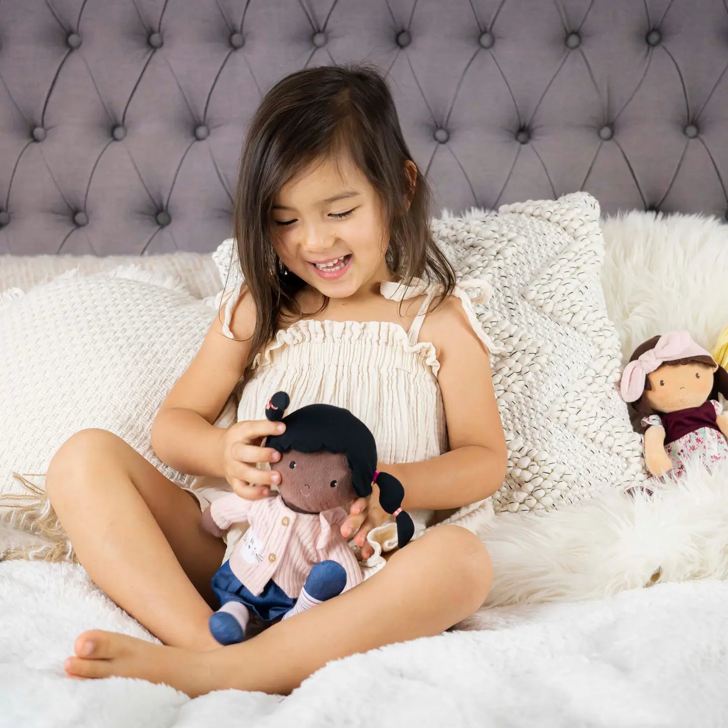 Alicia Black Hair Cloth Doll