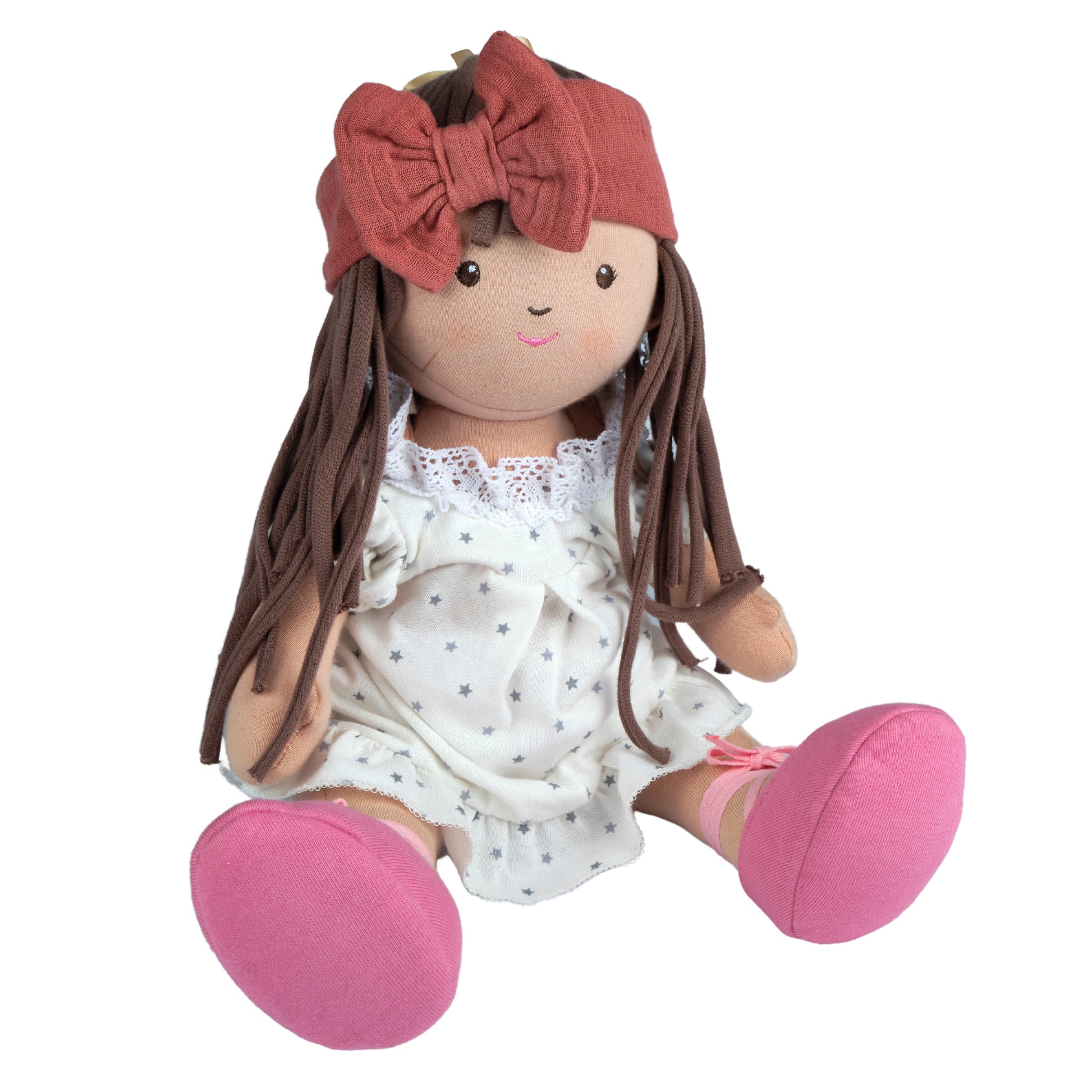 Soft Cloth Doll for Girls with Brown Hair
