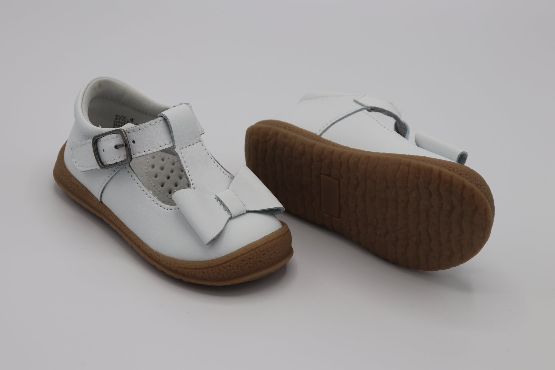 White Leather Toddler Girls Play Shoes