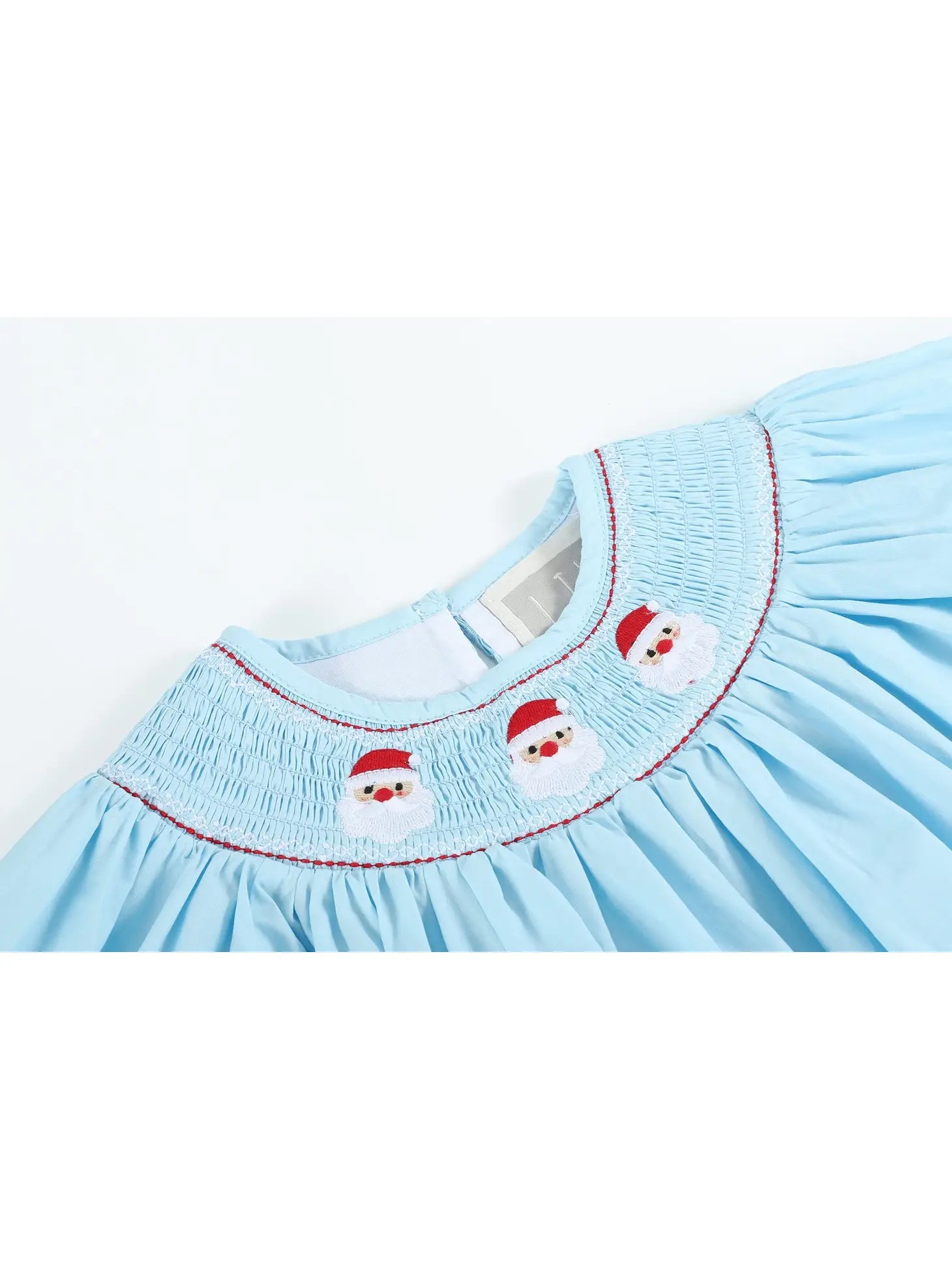Blue Santa Smocked Bishop Dress, 3T / Blue Blue Santa Smocked Bishop Dress, 3T / Blue