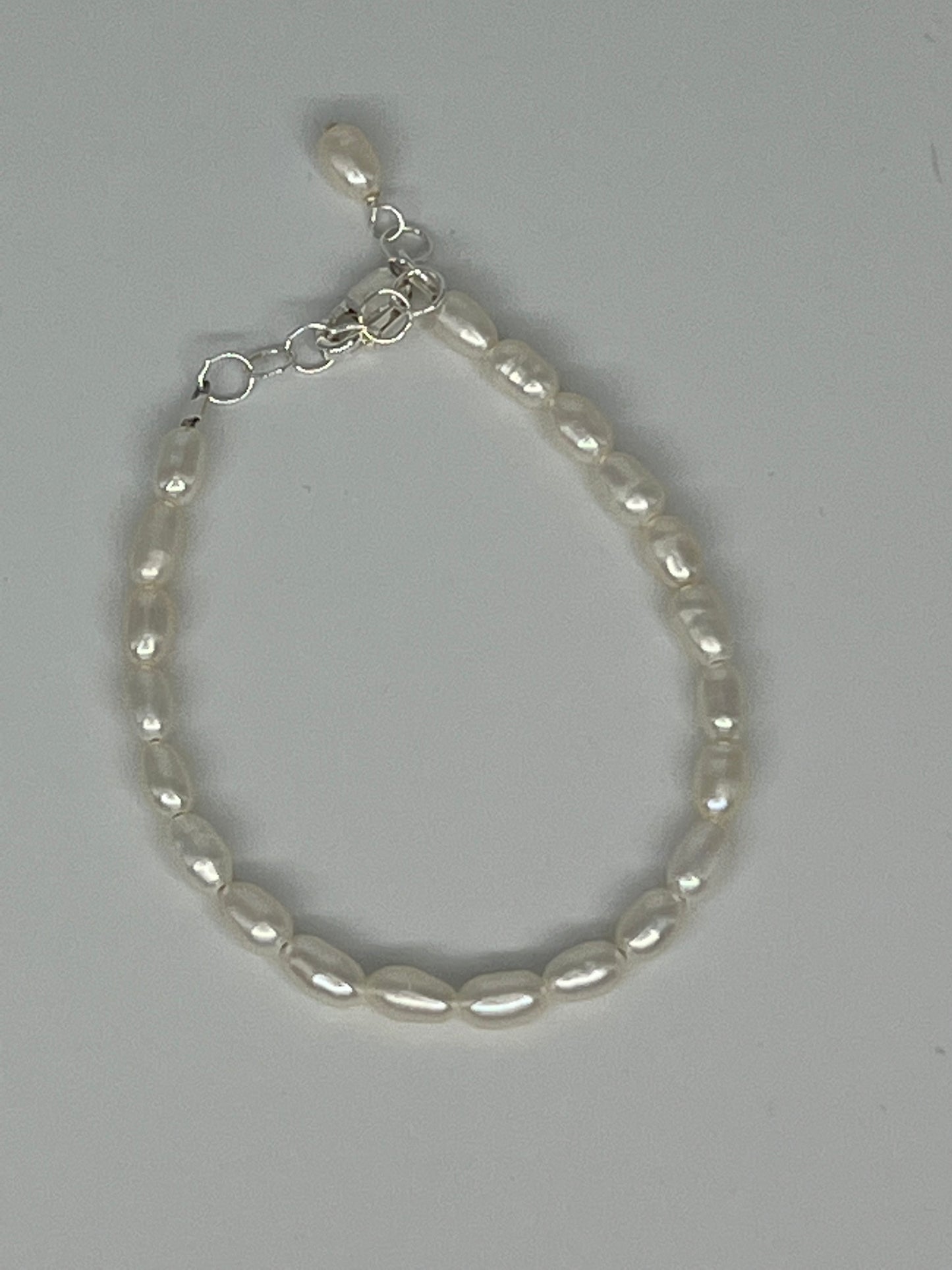 5" + 1" Cultured Freshwater Pearl Baby / Kids / Children’s Bracelet - Sterling Silver